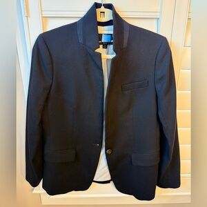 J. Crew Women’s Black Wool Regent Blazer with Black Collar Trim